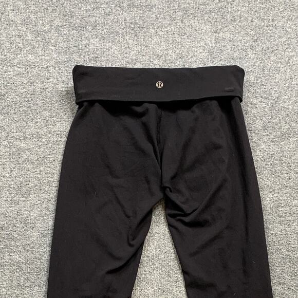 Lululemon Leggings Womens 6/8 Black Wunder Under Mid Rise Fold Over Athletic - Picture 8 of 11